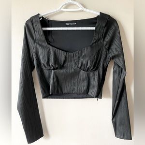 Zara Long Sleeve Bustier Top